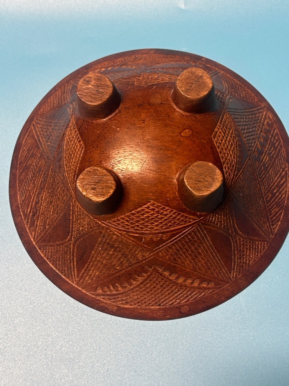 Handcrafted Brown Carved 4 Legged Decorative Bowl koa-wood-kava-bowl - Picture 4 of 11